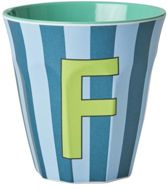 Rice Melmain Gobelet moyen – Lettre F – Gobelet pour enfant – Vaisselle de camping – Tasse en mélamine incassable sans BPA 250 ml