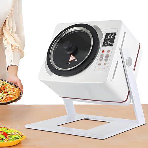 SHENGSHIYU 6L Padella Elettrica per Cucinare,Cottura Omogenea 360° con Strati Antiaderenti,Inclinazione 0°-135°,Controllo Temperatura 50-240°C, modalità 7 Programmi per Saltare/Stufare/Zuppe