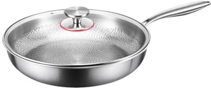 F Fityle Padella antiaderente, pentola, pentolame, multiuso, piastra con coperchio, per fornelli, soffritto, arrosto, forno, stufato, picnic