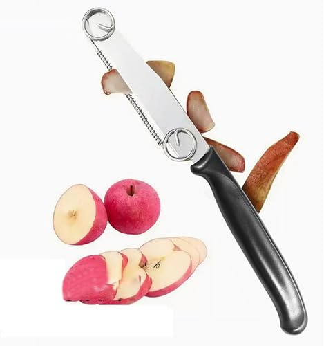 Sbucciatore Frutta Utensile,Utensile Per Affettare E Tagliare Verdure - Accessorio Rimovibile In Acciaio Inossidabile Con Molla Per Arancia Carota Kiwi Limone Mango Ananas