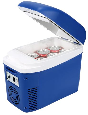 Iceblue Mini-réfrigérateurs, 7L / 9 boîtes Réfrigérateurs pour soins de la peau avec ceinture, prise secteur AC et chargeur de véhicule 12V Double usage, réfrigérateur portable pour voiture