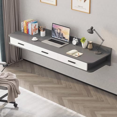 Scrivania moderna da parete con tavolo a 2 posti in legno slish per casa e salone, design salvaspazio (D 100 cm)