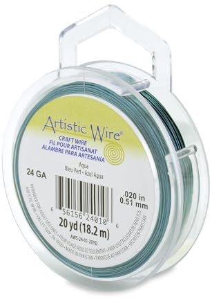 Beadalon 20-Yards Artistic 24-Gauge Wire, Aqua