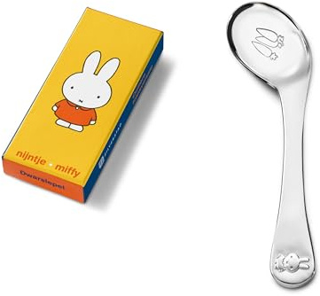 Zilverstad - Cucchiaio ad angolo per bambini, motivo carote, in acciaio inox 18/10, 13 cm