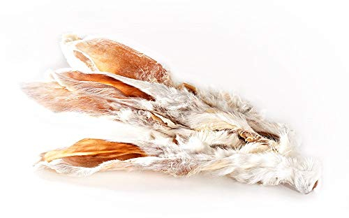 mascota vital - Kaninchenohren mit Fell 200g - Hasenohren - 100% Natur - Zahnpflege - Magen-Darmpflege - Kausnack für Hunde - Hasenohren für Hunde (Kaninchenohren mit Fell 200g)