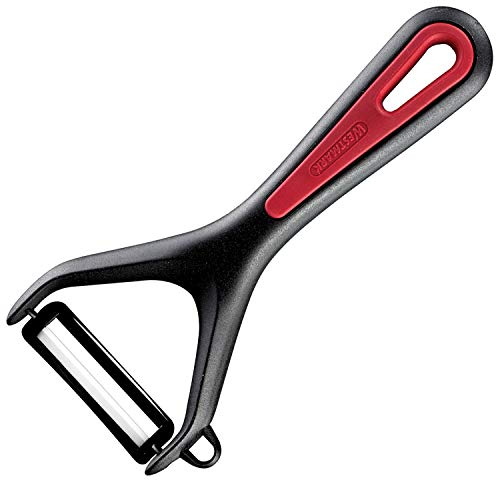 Westmark Pelador de verduras y espárragos con cuchilla de cerámica y cortador de galletas, gallant, negro/rojo, 291122E1