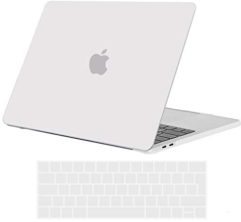 TECOOL Hülle Kompatibel mit MacBook Pro 15 Zoll 2019 2018 2017 2016 (A1990 A1707) mit Touch Bar, Ultradünne Hartschale Schutzhülle Case u. EU QWERTZ Tastaturschutz, Frost