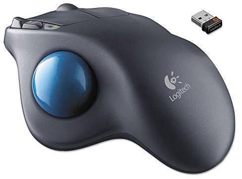 Logitech M570 Wireless Trackball Mouse - Laser - Wireless - Radio Frequency - Dark Gray - USB - Scroll Wheel