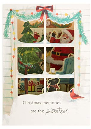 Hallmark Paper Wonder julkort - 3D pop-up jultomte scen design