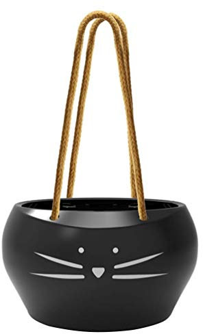 YARNOW Maceta De Cerámica para Suculentas Creativa Diseño De Gato Hogar y Macetero Colgante Negro