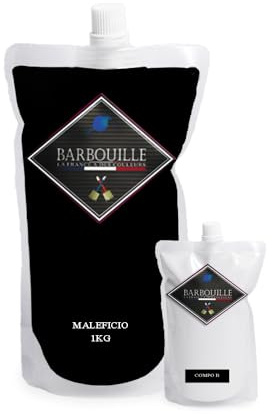Peinture Résine Noir Maléficio - Résine Epoxy Bi-Composants - Effet Brillant - Peinture Mur, Plafond, Boiserie, Carrelage & Métal - Lessivable - COV A+ - Fabriquée En France - 750 ml - BARBOUILLE