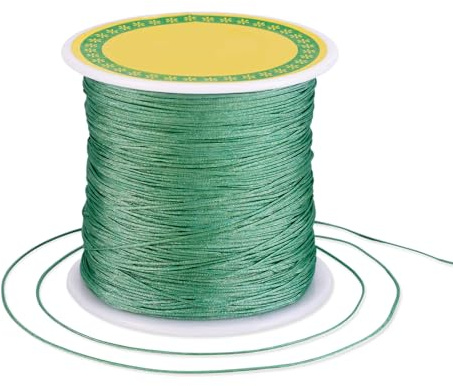 Craftdady- Cordoncino in nylon intrecciato per perline da 0,5 mm, per nodi cinesi, macramè, braccialetti fai da te, collane e gioielli, da 137 metri, colore: verde mare scuro