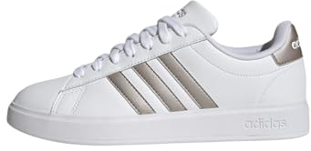 adidas Damen Grand Court Cloudfoam Lifestyle Court Comfort Shoes, Cloud White/Platinum Metallic/Platinum Metallic, 38 EU