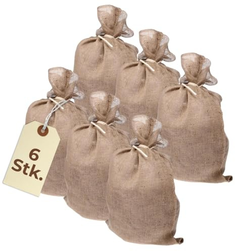 Jutesack Kartoffelsack Pflanzsack 85x50 cm Winterschutz für Kübelpflanzen Jute Säcke Nuss Sack Apfelsack Pflanzenschutz Frostschutz Pflanzen 6 Stück