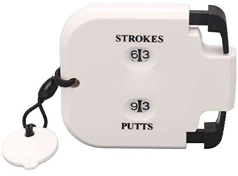 Golfscoreräknare, 2-siffrig Golfslagräknare med Extra Nollställningsfunktion, Golfslagsräknare för Puttresultat, Pressande Mekanisk Poängräknare för 2 Spelare(White Body Black Press)