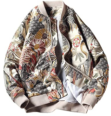 SARGE Fleur Veste Broderie Hommes Hip Hop Veste Automne rétro Baseball Veste décontracté Hommes Mode Japonais Streetwear Graisse Grande Taille