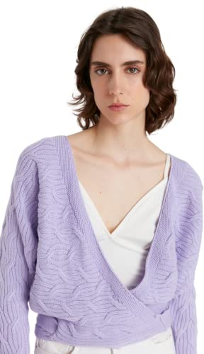 Trendyol Women Regular fit Basic V Neck Knitwear Cardigan Lilac