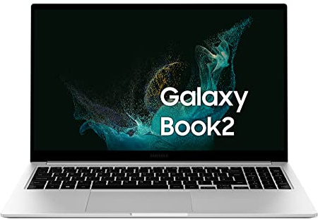 Samsung Galaxy Book2 Laptop, Ultrafino, 15.6 FHD LED, Intel Core i5 di dodicesima generazione, Intel® Iris® Xe, RAM 8GB LPDDR4x, 256GB NVMe SSD, Windows 11 Pro, Silver
