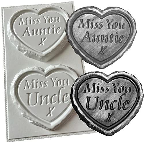 Auntie Uncle Miss You Small Concrete Moulds Grave Markers Memorial Stones Hearts