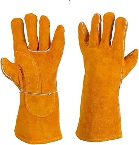 Sicherheits-Arbeitshandschuhe, Schweißerhandschuhe, hitzebeständige und feuerfeste Handschuhe, lange Gartenhandschuhe for Männer und Frauen, Grillhandschuhe und Grillhandschuhe (35 cm). ( Size : 35cm