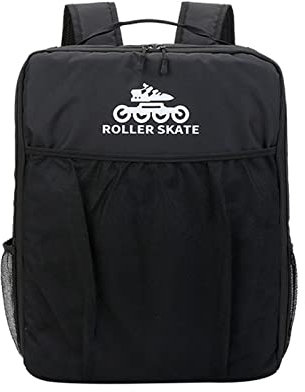XINBALOVE Schlittschuhtasche,Rollschuh-Tasche, Rollschuh-Rucksack, Schlittschuh-Inline-Skate-Aufbewahrungstasche, professionelle Rollschuh-Schultertasche für Kinder, Reisetasche- M Black