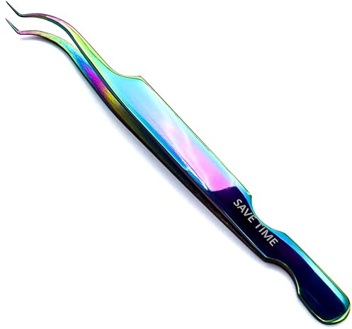 LLBA Pince à épiler professionnelle pour application de faux cils | Multi-formes et usages | Pince à épiler antidérapante pour volume, isolation et cils classiques (galaxie, gain de temps dans le coin