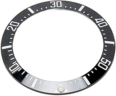 ZJchao Inserto della Lunetta, Accessorio di Ricambio per Orologiaio (40 mm Ceramiche, Carattere Bianco, Dorso Nero)