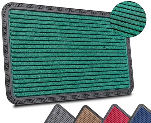 Hanse Home Fußmatte für Innen und Außen - Schmutzfangmatte rutschfest - Fussmatte Waschbar & Wetterfest, Türmatte Fußabtreter für Flur, Terrasse, Eingangsbereich - 45x75cm, Grün