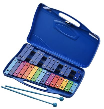 BABYCE Glockenspiel Erwachsene Glockenspiel-Xylophon Mit 25 Tönen, Pädagogisch, Mit Koffer Und 2 Schlägeln. Geeignet Für Anfänger Und Schüler Mit Schlaginstrumenten (Color : Blue)