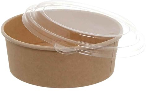 SOLEPLASTIC Poke Bowl In Carta Kraft E PE Insalatiera Usa E Getta Rotonda Con Coperchio 1000 Ml (50)