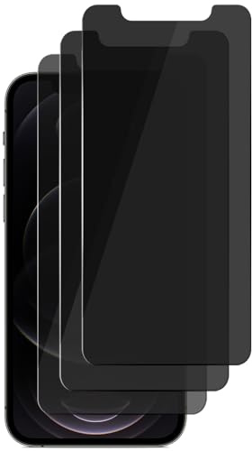 UZWZW 3 Pack Privacy Screen Protector For iPhone 12 Pro Max (6.7) Anti Spy Private Tempered Glass