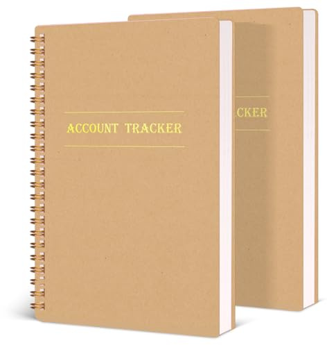 Koogel 2 Pack Accounting Ledger Books, Expense Tracker Notebook A5 Budget Bill Tracker Notebook for Home Budget Tracking Business Bookkeeping Personal Finance Planner, Income and Expense Log Book