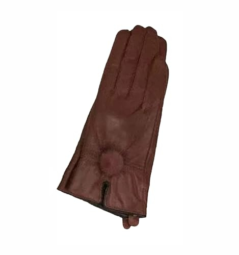 Damen-Lederhandschuh, warm, Winter, Damen-Handwärmer, Handschuhe mit Fingern, Khaki9, One size