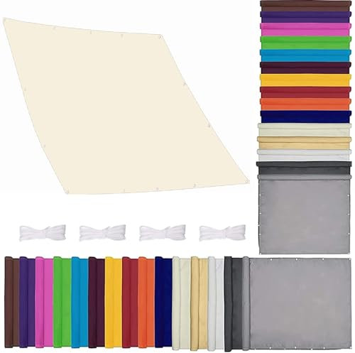 Sonnensegel Rechteckig 1.6 x 2.8 m UV-beständig Witterungsbeständig Markisenstoff Balkonverkleidung Terrasse Camping im Viele Größe und Farben Mit Kordel, Warmweiß