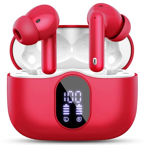 Btootos Écouteurs Bluetooth 5.3, Écouteur sans Fil avec 4 ENC Réduction Antibruit Mic Casque Bluetooth Hi-FI Son Stéréo, 36 Heures Durée de Lecture, IP7 Etanche, Écran LED, Contrôle Tactile
