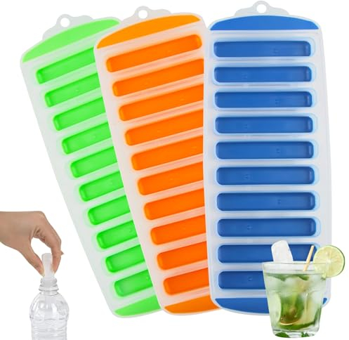 Hillylolly Cubiteras para Hielo Botellas - 3 Piezas Bandeja para Cubitos de Hielo - para Bebidas Deportivas y Botellas de Agua