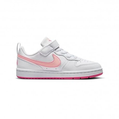 Nike Scarpe Bambina Court Borough Low RECRAFT (PS), Bianche, Sneakers Basse (Bianco/Rosa, Sistema Taglie Calzature EU, Bambino Piccolo (2-5 Anni), Numero, Media, 33.5)