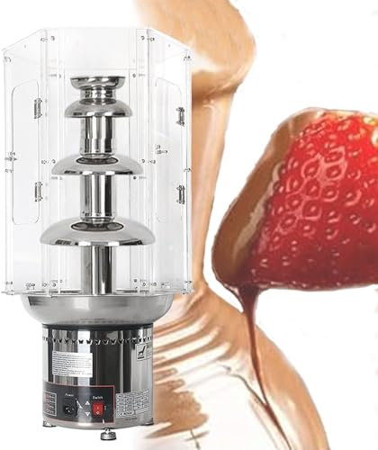 Cubierta De MáQuina De Fuente De Fondue De Chocolate EléCtrica,Cubierta De Fuente De Chocolate Grande Con Cascada Para Derretir Y Sumergir,Cubierta De Fuente De Fondue Para Calentar De Acero,4tiers