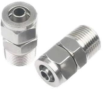 TNGNMGVSJ Fast Twist Lock nut 4mm-16mm OD Tube Stainless Steel SS 304 Pipe Fittings Connector 1/8 1/4 3/8 1/2 BSPT Male Thread(Tube OD6 X ID4_1/8)