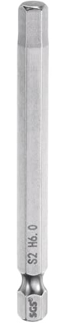 QUARKZMAN Punte per Cacciavite Chiave Esagonale 6mm (H6) Metrico 1/4 Attacco Esagonali 75mm (3) Punta Magnetica Lunghe Acciaio S2 Punta per Trapano Piatta Grado Industriale per Viti