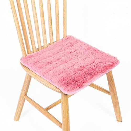 Lifup 2er Set Sitzpolster Sitzkissen Stuhlkissen Bodenkissen Stuhlauflage Plüschmatte für Gartenstühle für Esszimmer, Wohnzimmer Rosa 2 Stück 40 x 40 cm