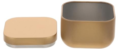 LAPYAPPE Kleine Quadratischen aus Weißblech mit Deckel Teedose Vielseitiger Tragbarer Behälter zur Aufbewahrung von Losem Tee und Kaffee in Stilvollem Goldfarbenem Design