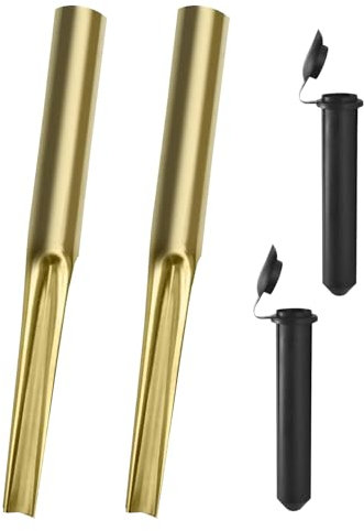 Flatro Pack of 2 Rotary Washing Line Spike with Plastic Adapter (32mm and 40mm) | Heavy Duty Metal Ground Spike Rotating Clothes Line for Washing Line Galvanized Garden Spike