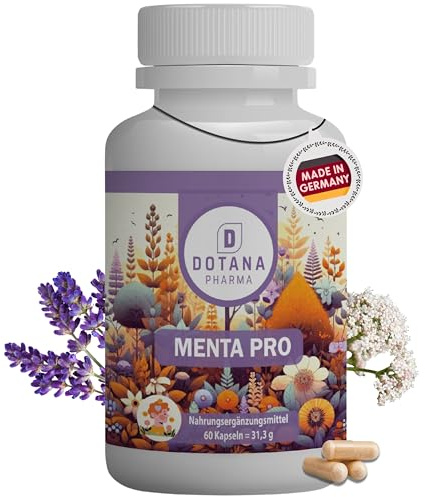 Dotana Menta Pro Schlaf-Supplement – 60 Kapseln mit Baldrianwurzel, Lavendel, Passionsblume, Taurin, L-Tryptophan & Vitamin B – Natürlich für Guten Schlaf & Entspannung – 100% Vegan