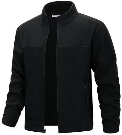 33,000ft Herren Fleecejacke Leicht Strickjacke Warm Übergangsjacke | Dünne Vliesjacke Midlayer, Outdoor Sweatjacke, Full Zip Ohne Kapuze Jacke für Wandern, Arbeits, Freizeit, Trekking