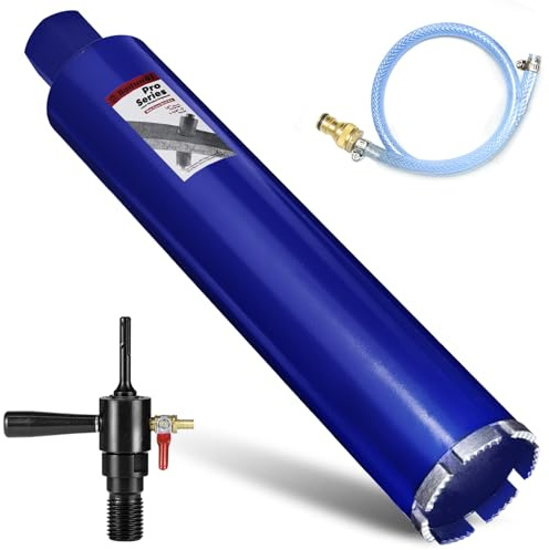 DaduoRi 3 Inch Core Drill Bit with SDS Plus Water Injection Adapter (1-1/4-7 UNC), 14 Depth, Include Water Hose Kit, Pro Wet Core Bits for Reinforced Concrete, Brick, Masonry,Stucco,Mortar