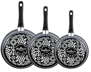 Juego de cocina para familias, set de dos sartenes de 24 y 28 cm mas una olla de 20 cm excelente para un hogar