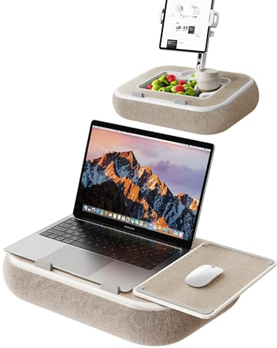 xuenair knäskrivbord för bil, laptophållare, förare, passagerare, baksäte med magnetisk musmatta, justerbar, avtagbar surfplattehållare för bil, Kindle iPad, kuddfodral, bilbricka bord för barn som