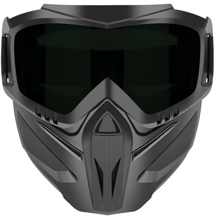 Masque Tactique Airsoft avec Lunettes de Protection, Masque de Soudeur Anti-éblouissement pour la Chasse Le Cosplay d'halloween et Les Activités de Plein Air