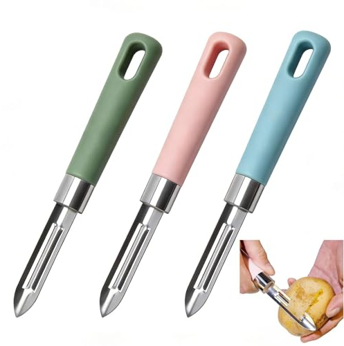 Sparschäler 19cm – Multifunktionaler Gemüseschäler aus rostfreiem Edelstahl mit extra scharfer Klinge, ergonomischem und rutschfestem Griff, spülmaschinengeeignet, für Kartoffeln, Karotten, Gurken
